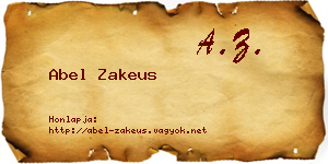 Abel Zakeus névjegykártya